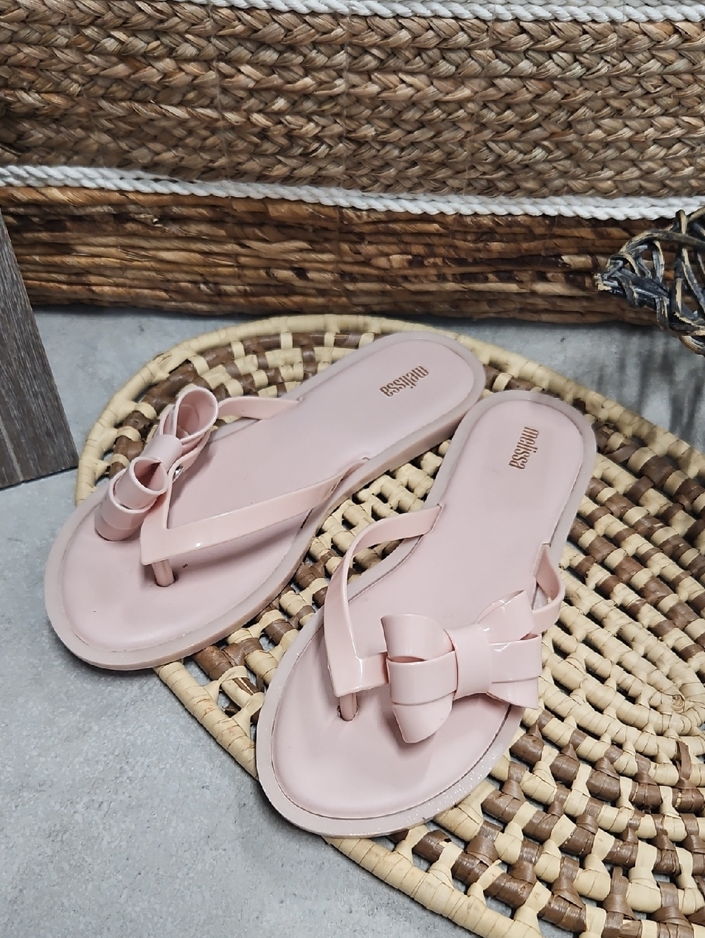 Women's Melissa Pink Bow Sandals Size 9